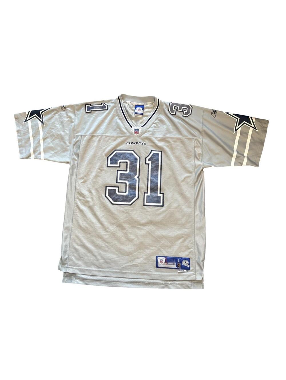 Reebok Dallas Cowboys Roy Williams #31 Silver NFL On-Field Jersey Size Large +2"
